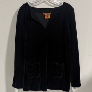 Tory Burch Black Long Sleeve Top with Pockets
